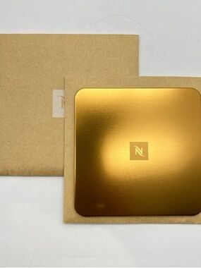 Nespresso Gold Square aluminum coaster Center N Logo
